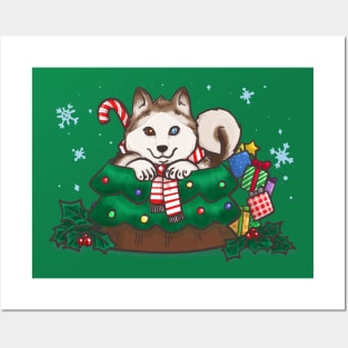 Cafe Pups: Special - Peppermint Mocha Husky Posters and Art